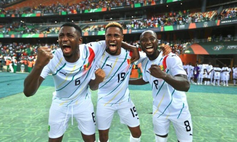 L'équipe nationale de la Guinée en quart de finale