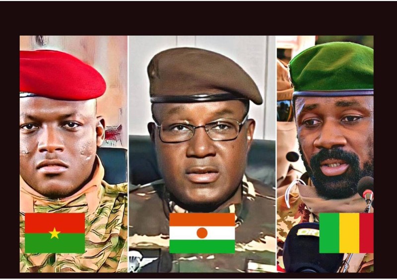 Le capitaine Traoré, le général Tiani et le Colonel Assimi Goita
