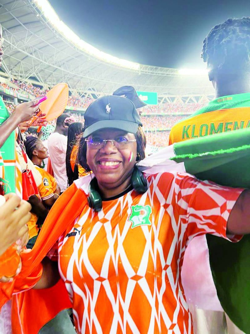 La ministre Euphrasie Yao était au stade pour supporter les Éléphants. (Ph: Dr)