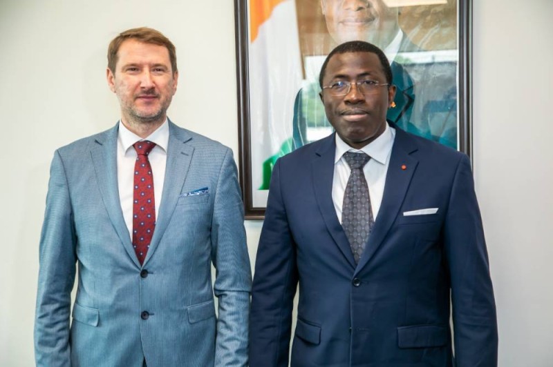 Le Sous-Secrétaire d’État aux Affaires étrangères de la République de la Lettonie, Andzejs Vilumsons et son homologue ivoirien, Wautabouna Ouattara