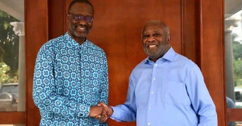 Tête-à-tête Laurent Gbagbo-Tidjane Thiam ce samedi 24 février à Mama. (Ph: Dr)