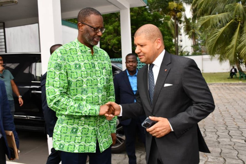 Rencontre entre Jean-Louis Billon et Tidjane Thiam ce mardi 12 mars 2024. (Ph: Dr)