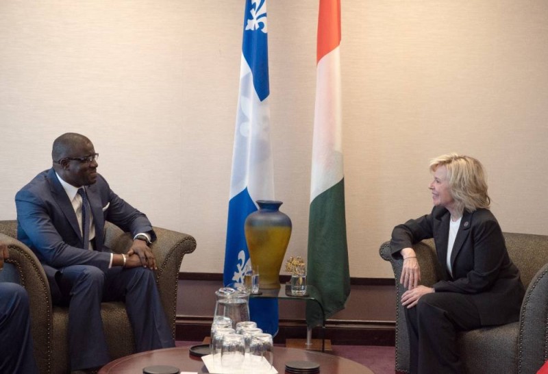 L’AMBASSADEUR DE COTE D’IVOIRE RECU EN AUDIENCE PAR LA MINISTRE DES RELATIONS INTERNATIONALES ET DE LA FRANCOPHONIE DU QUEBEC, MADAME MARTINE BIRON