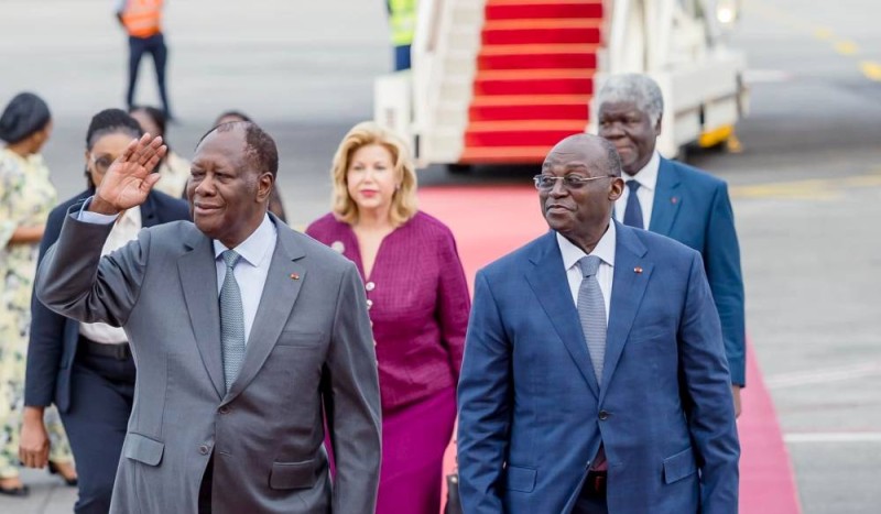 Le Président Alassane Ouattara à son arrivée à l'Aéroport FHB d'Abidjan-Port Bouët