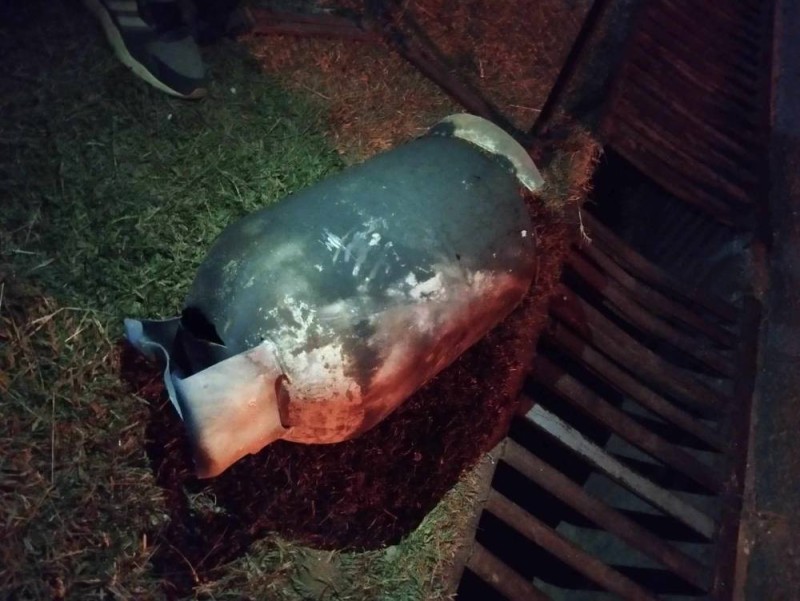 une bouteille de gaz détruite. (DR)