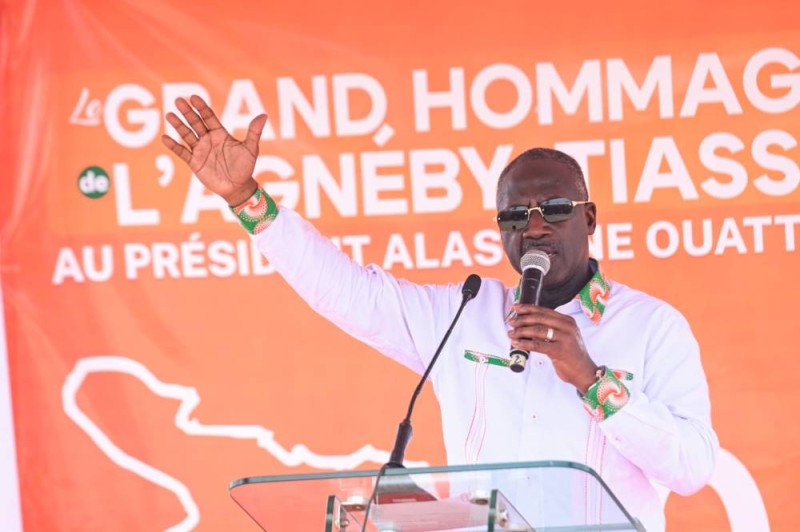 Adama Bictogo lors de l'hommage à Alassane Ouattara à Agboville. (Ph: Dr)