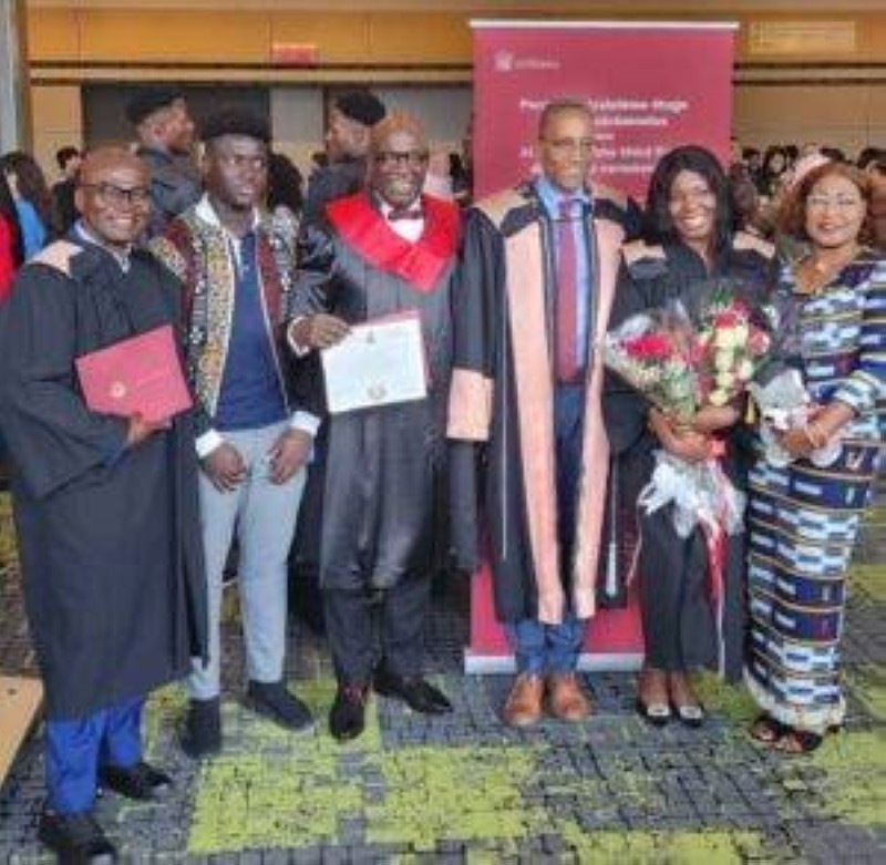 Evariste Méambly suscite peut-être des vocations chez ses enfants, lui qui avait soutenu et obtenu un MBA en juillet 2022 à l’Université Cvpt de Tunis. (Ph: Dr)