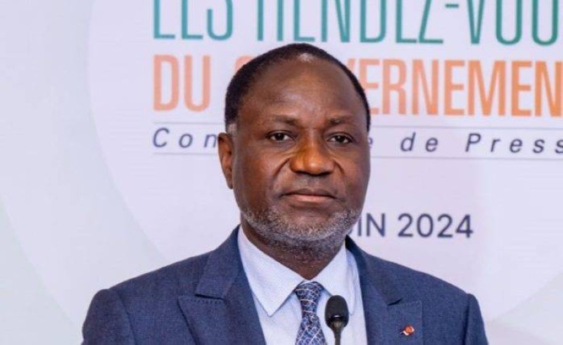 Mamadou Sangafowa-Coulibaly, ministre ivoirien des Mines, du Pétrole et de l'Energie, le 6 juin 2024 au rendez-vous du gouvernement