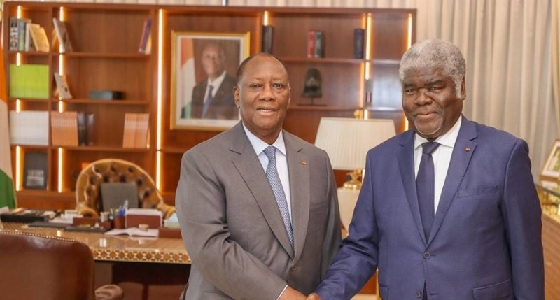 Le Président Ouattara et le premier ministre Beugré Mambé