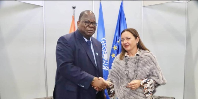 Le ministre Laurent Tchagba et Mme Marjeta Jager, Dga des Partenariats internationaux de la Commission européenne