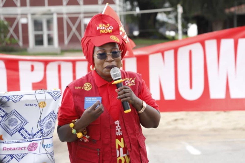 oordonnatrice du Rotary pour l’Afrique Francophone "En Finir avec la Polio," par ailleurs membre du Comité Exécutif du Rotary pour l’Afrique et ancien Gouverneur de District, Marie Irène Richmond. (Dr)
