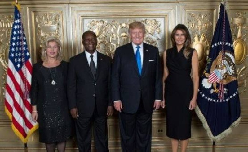 Le couple présidentiel ivoirien à la Maison Blanche (Ph: d'archives)