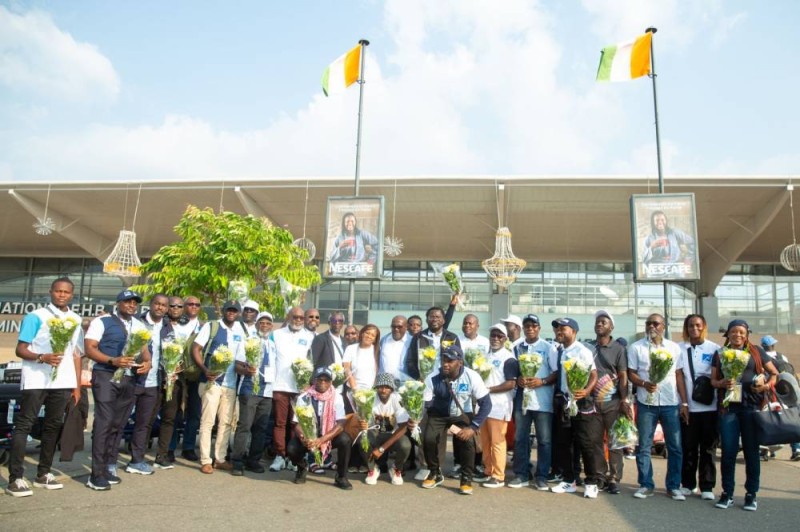 Les avocats ivoiriens accueillis à l'aéroport de Port-Bouet (DR)
