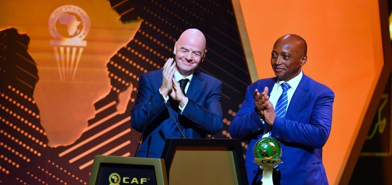 Le président de la Caf Dr Patrice Motsepe et celui de la Fifa Gianni Infantino