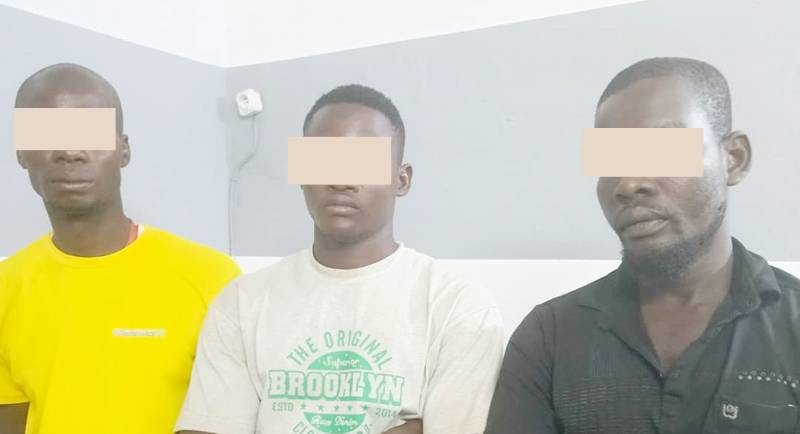Une vue des trois voleurs présumés. (Ph: Dr)