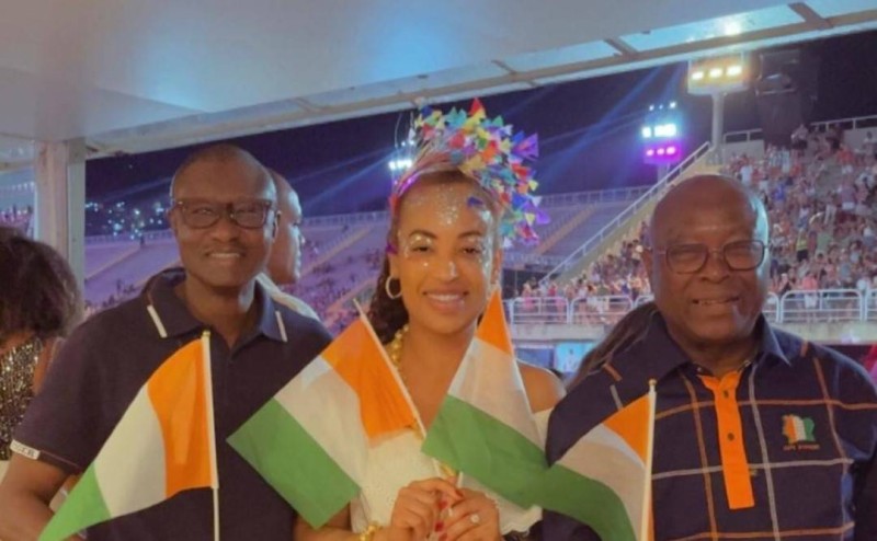 De g à d, SEM Alassane Zié Diamouténé, Ambassadeur de Côte d'Ivoire à ses côtés Mme Jennifer Curcio, Directrice du Bureau du Tourisme et des Loisirs. et Lamine Kanté, Premier Conseiller