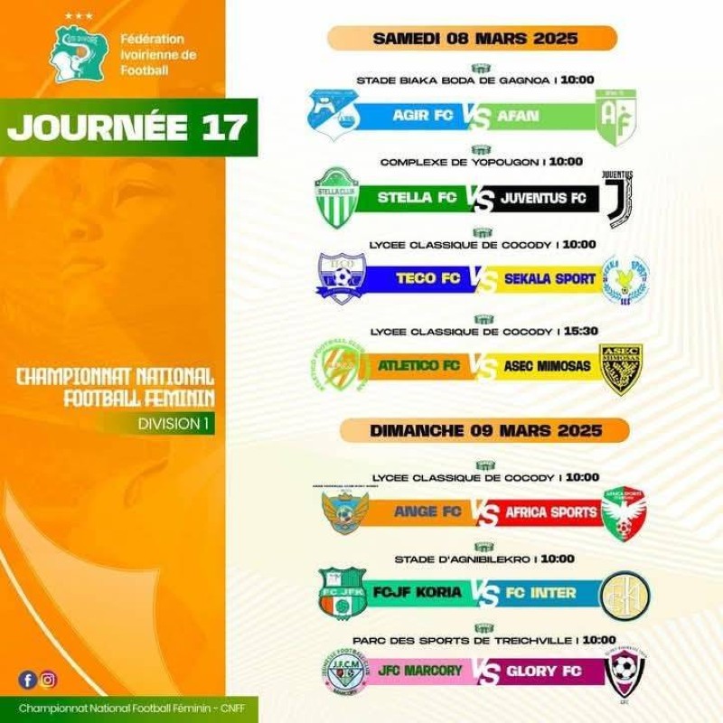 Le calendrier des matchs (DR)