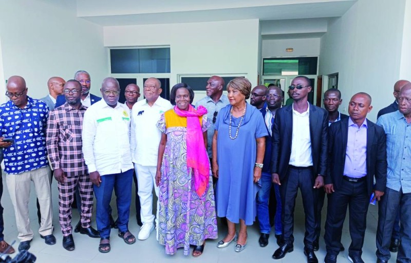 Les membres de la Cap Côte d’Ivoire, après leur déclaration à la maison du Pdci-Rda. (Ph: Dr)
