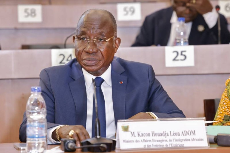 Le ministre des Affaires étrangères, Léon Kacou Adom. (Ph: Dr)