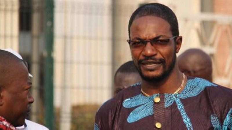 Le chef rebelle Armel Sayo, ici à l'aéroport de Bangui M'Poko, le 22 janvier 2019. RFI/Gaël Grilhot