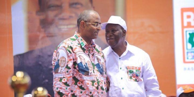 Patrick Achi et Alassane Ouattara
