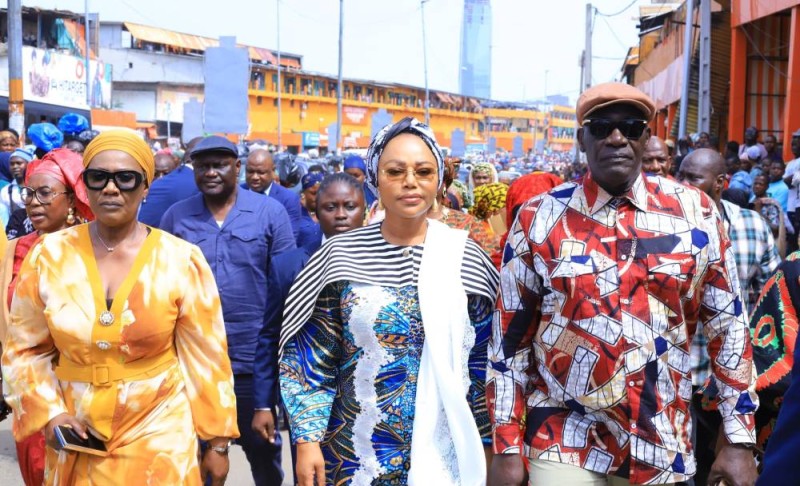 Le maire Farikou SoumahoroNassénéba Touré n compagnie de la ministre Nassénéba Touré