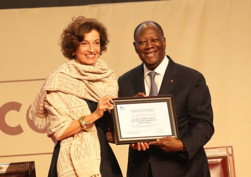 La directrice générale (Unesco) a été faite Commandeur dans l'Ordre ivoirien par le Président Ouattara (Ph/ Poro Dagnogo)