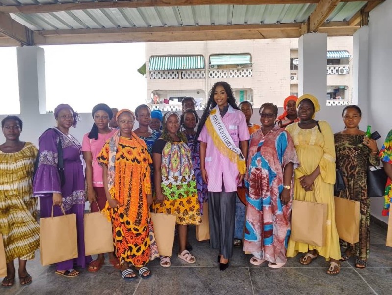 Marie-Emmanuelle Diamala, Miss Côte d’Ivoire 2024, s’est engagée aux côtés des femmes enceintes pour réduire la mortalité maternelle. (Ph: Dr)