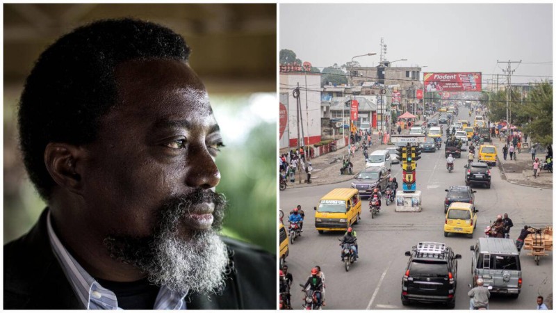 Des photos d'archives de l'ancien président congolais Joseph Kabila et de la ville de Goma. (Image d'illustration) © Photos AFP - Montage RFI