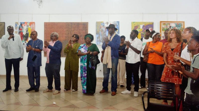 L' étape de galerie Houkami Guyzagn lors deuxième édition de l'Abidjan Art Week du 23 au 27 avril 2025 à Abidjan, avec la participation de 14 galeries, fondations et centres d'art.