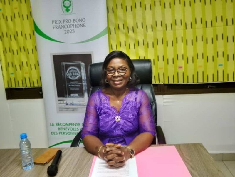 Gouekpo Zohon Virinie N’Guessan a lancé un appel à toutes les femmes juristes de Côte d’Ivoire à venir œuvrer à ses côtés pour le bon fonctionnement de leur association. (Ph: Dr)