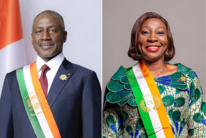 Le président de l'Assemblée nationale, Adama Bictogo et la présidente du Sénat, Kandia Camara représenteront la Côte d'Ivoire à cette session. (Ph: Dr)