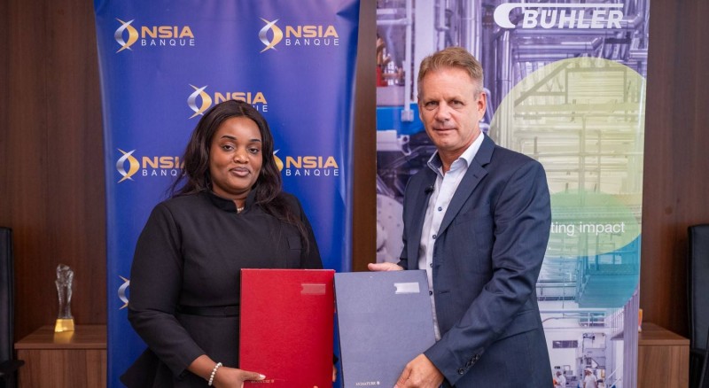 Mme Massetou Traoré, Dga de la banque et Olivier Marion, Directeur de la Zone Afrique de l’Ouest et Centrale de Bühler CI.
