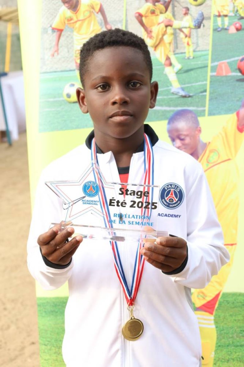 Toba Lyam Marvin, 9 ans, meilleure révélation du stage au centre Paris Saint Germain Academy