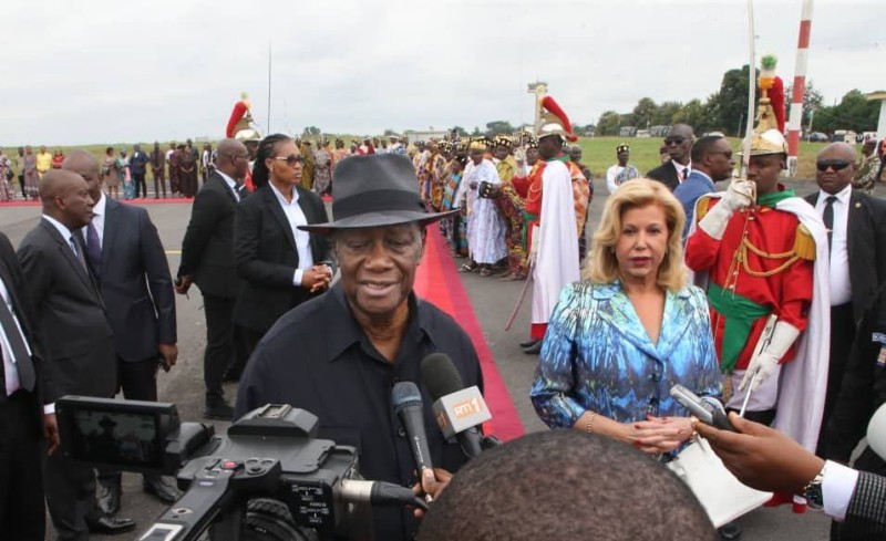 Le couple présidentiel à Bouaké (Ph: Poro Dognogo)