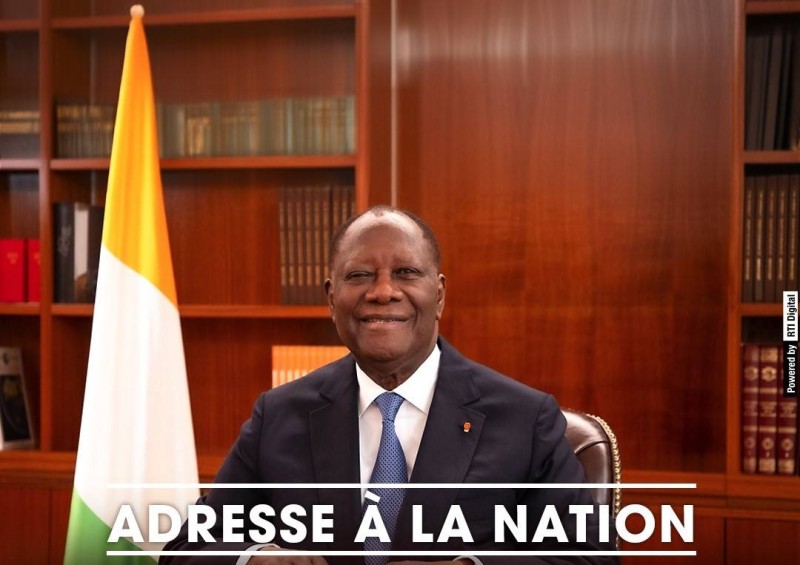 Alassane Ouattara lors de son adresse à la Nation