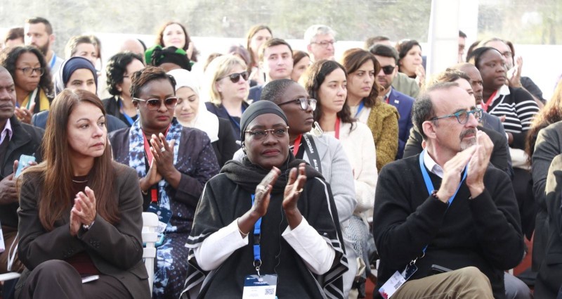 La ministre Mariatou Koné lors de la cérémonie d’ouverture du Sommet mondial sur l’enseignement à Santiago.