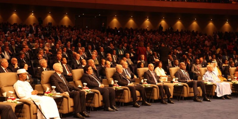 Le Président de l'Algérie et ses hôtes, ce jeudi à l'ouverture de l'AITF 2025