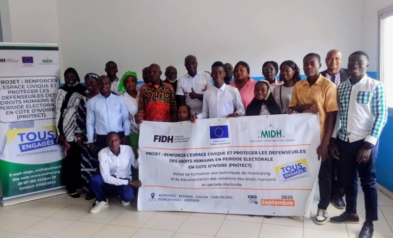 Les participants à l’atelier de Korhogo, mobilisés pour renforcer la vigilance citoyenne en période électorale.