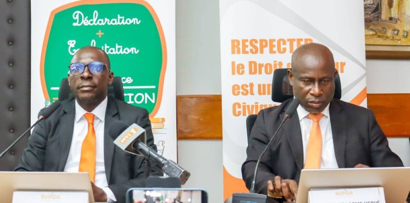 Le nouveau Directeur de la Répartition, Dr Ehouman K. Maxime et le chef du département de la Répartition, M. Yobouet Lasme