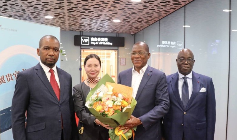 L'arrivée du ministre Laurent Nabagné Koné en Chine