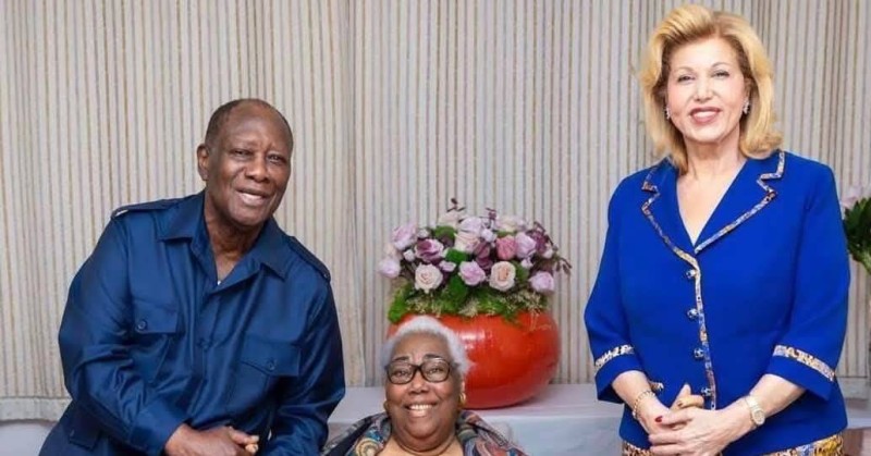 Mme Thérèse Houphouet-Boigny et le couple présidentiel (Archives)
