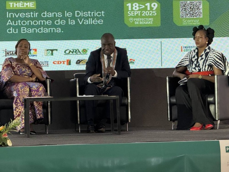 Au cours d'un panel, la directrice adjointe du Cepici (à gauche) a annoncé l'ouverture du 1er bureau régional du centre d'investissement. (Photo Bavane)