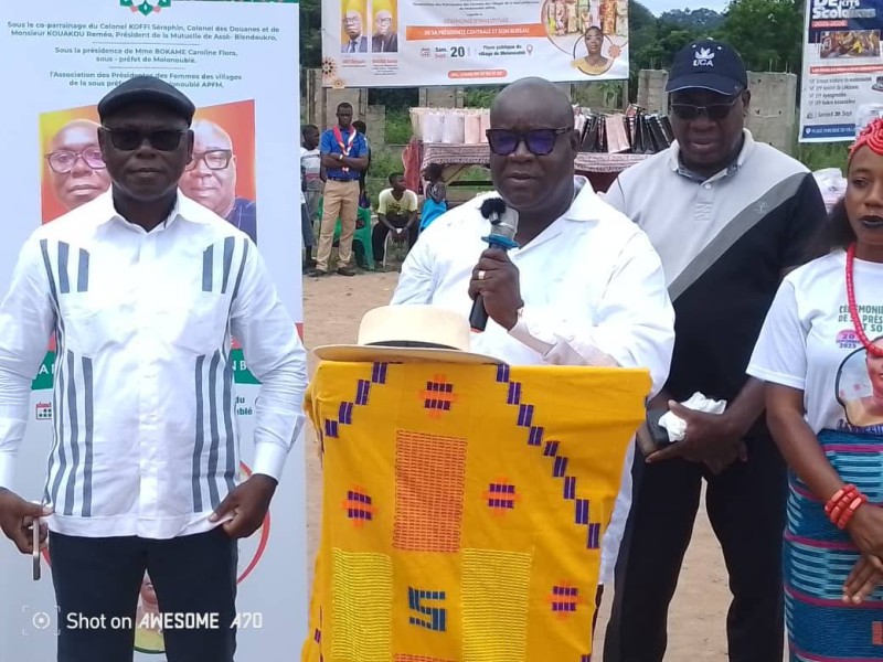 Le colonel Koffi Séraphin renforce l’éducation, honore les femmes, prône la cohésion à Molonoublé. (Ph: Dr)
