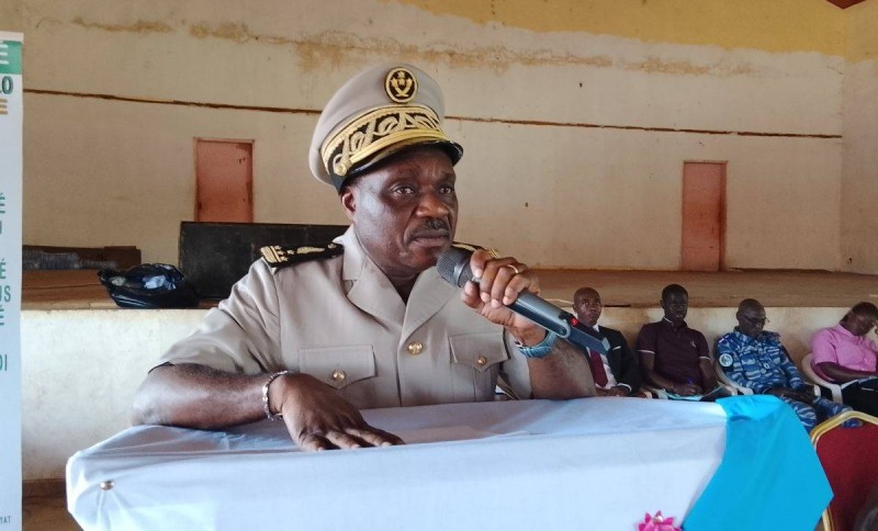 Le préfet du département de Bangolo, Boka Kouassi Vincent, lors de la réunion de rentrée scolaire 2024 - 2025.(Ph:AIP)