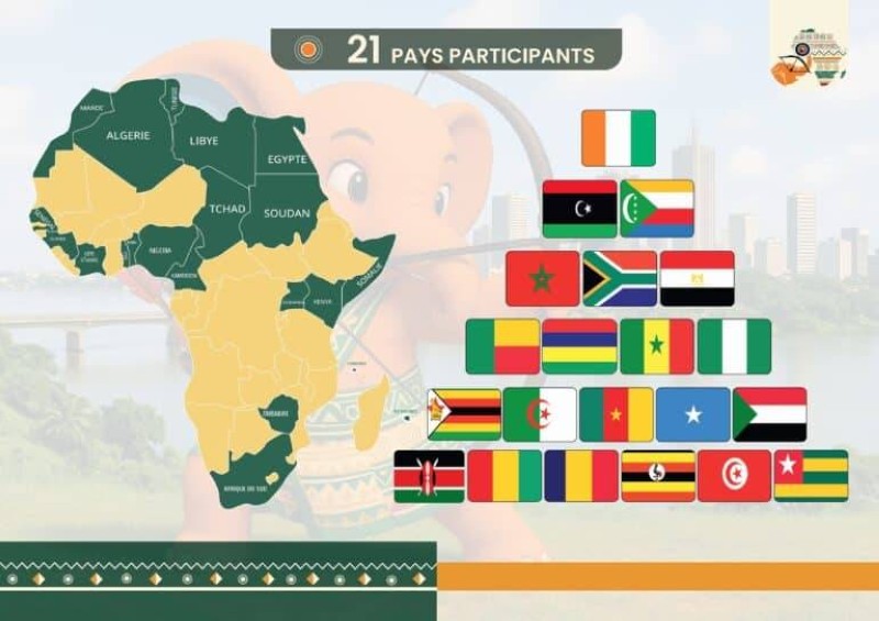 Les 21 pays participants.