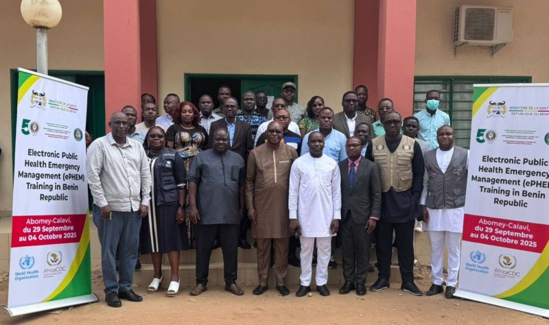 Les participants en session de formation sur l’outil électronique e-PHEM, à Abomey-Calavi.