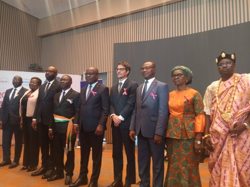 Les officiels de la cérémonie officielle de lancement d'Octobre Rose 2025. (DR)