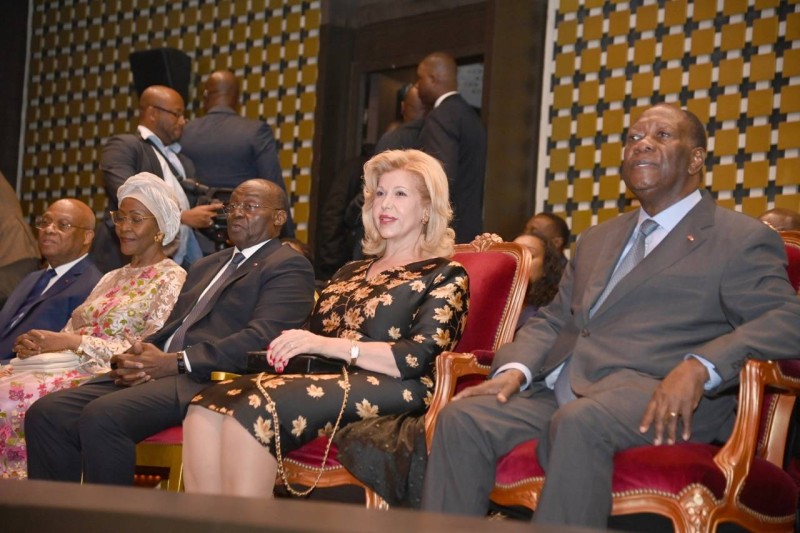 Le Président Ouattara et son épouse à la séance de projection