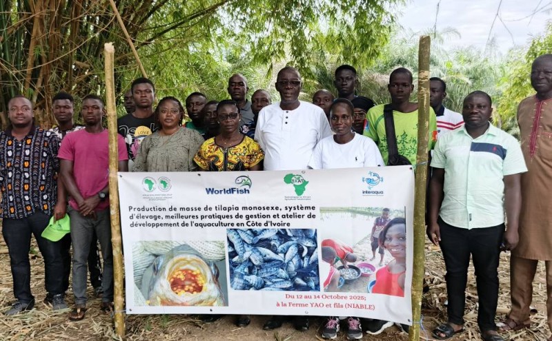 Une quinzaine de pisciculteurs venus de l’Est de la Côte d’Ivoire réunis à Niablé pour deux jours de formation intensive.